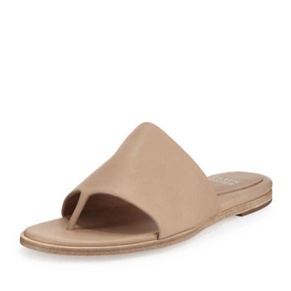 Eileen Fisher Edge Leather Thong Sandal Size 7.5